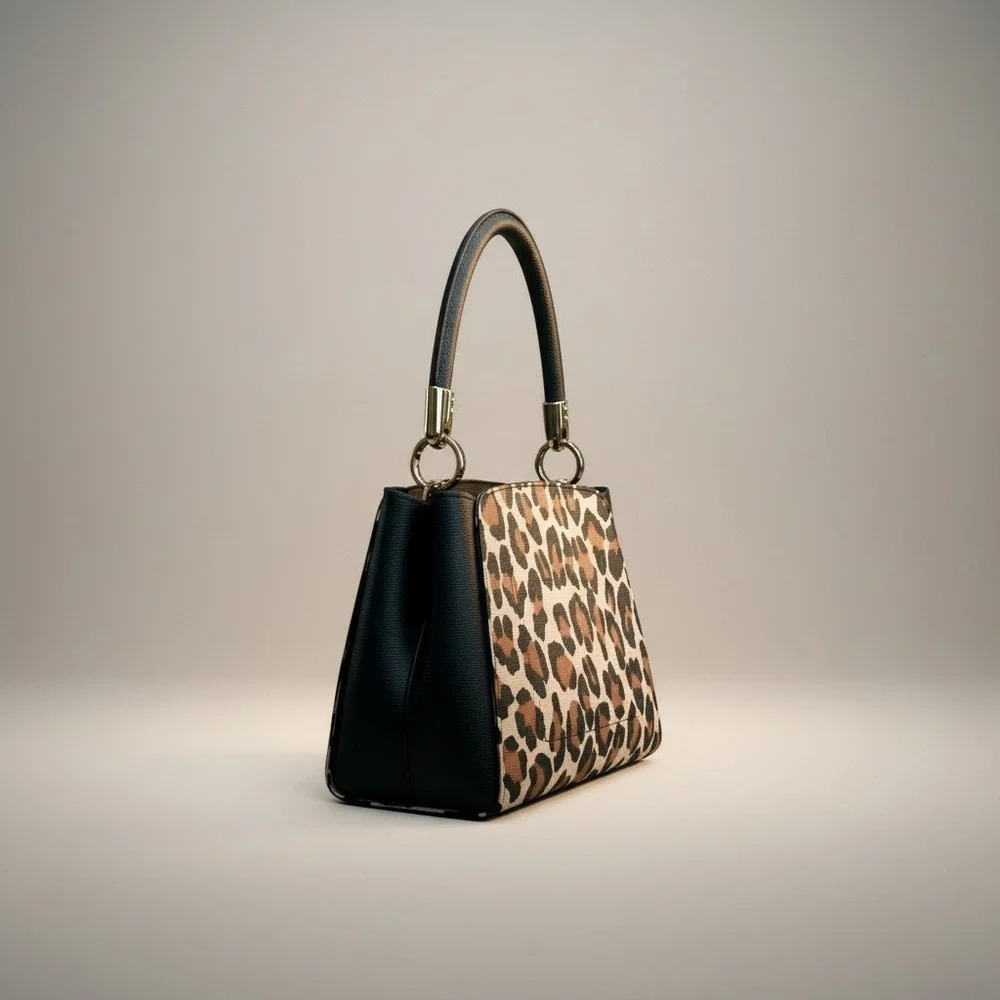Kate Spade Leopard Print Satchel Crossbody Top Handle NWT